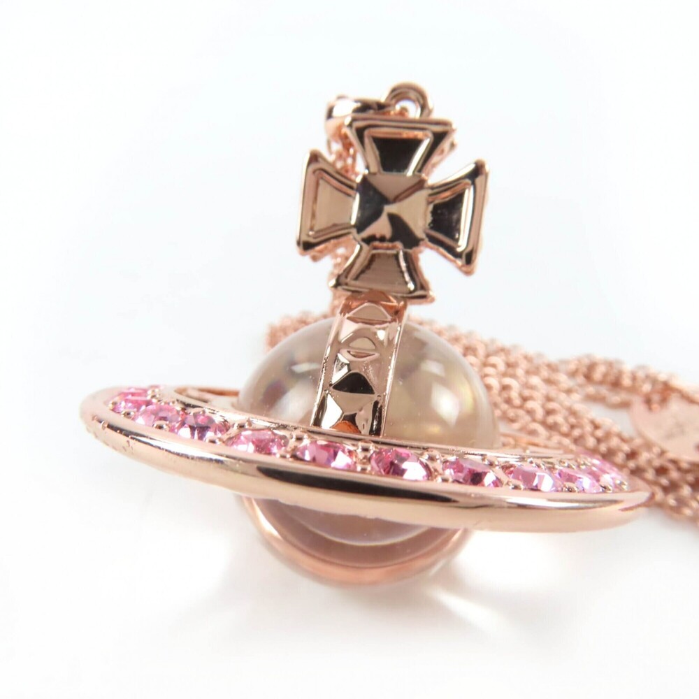 Vivienne Westwood Rhinestone Orb Necklace Pendant, Rose Pink, with Box and Du...